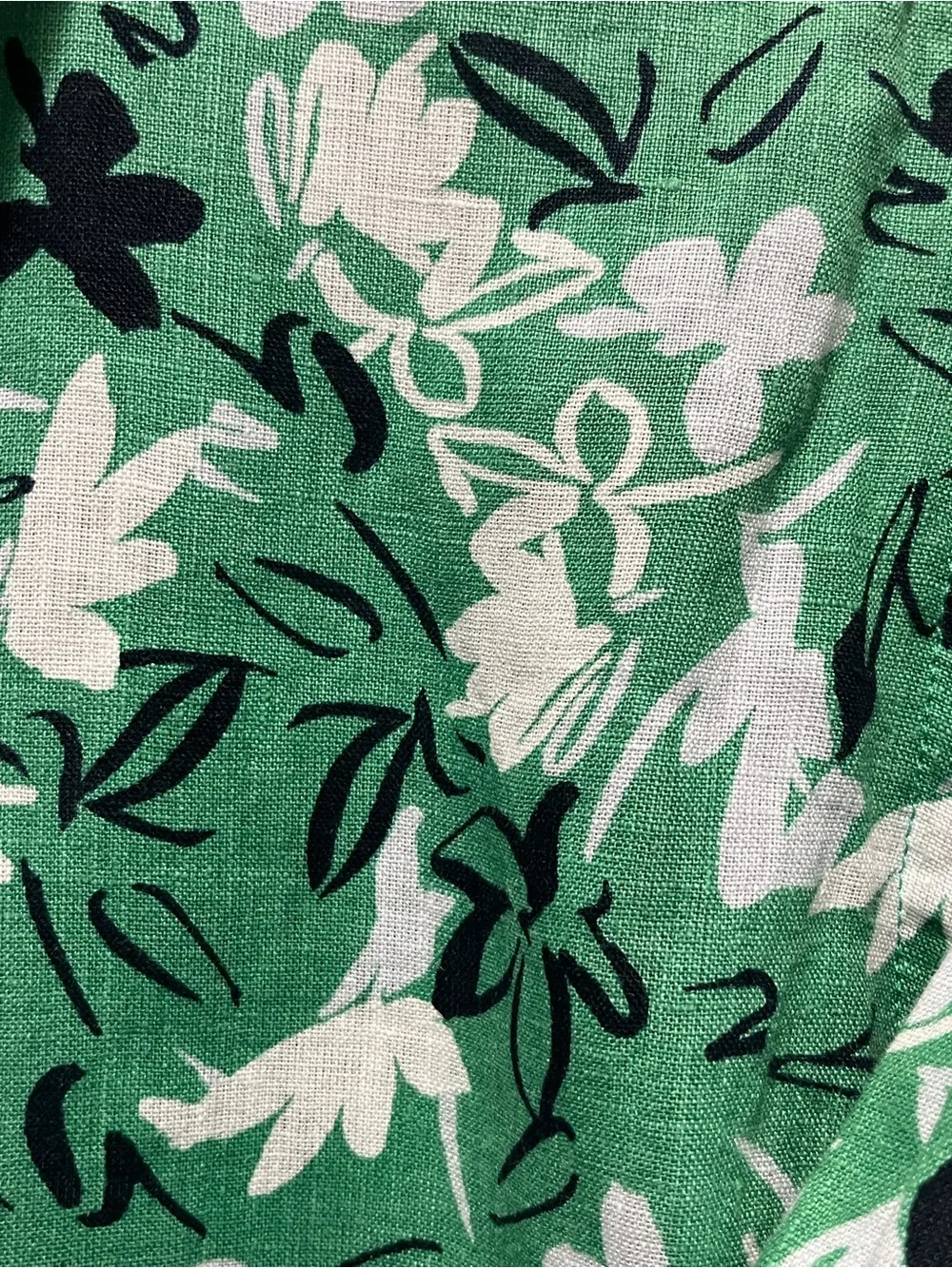Pure Linen Floral Printed Shirt- Size 10 PTP 21 inch - Picture 3 of 11